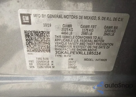 2020 GMC Terrain Fwd Slt from USA, damaged, VIN 3GKALPEVXLL185114